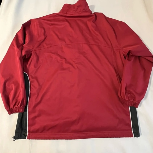 Vintage Reebok Jacket Men 2XL Red Black Full Zip Windbreaker Track Coat Warm Up - Picture 7 of 8